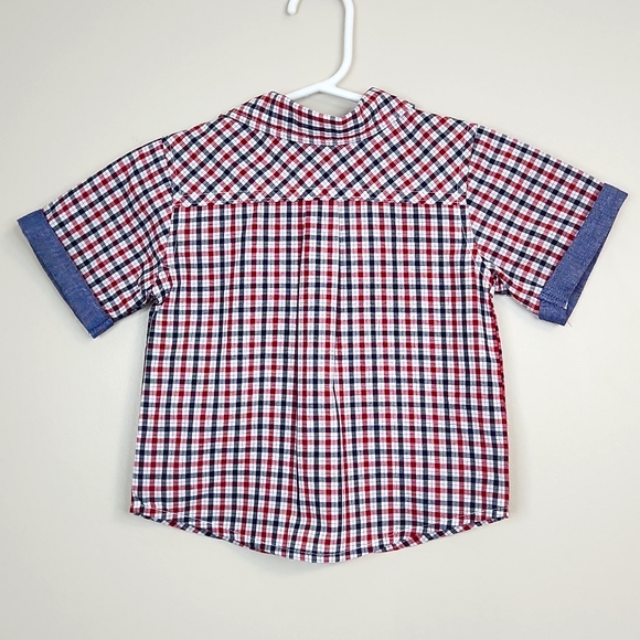 Ben Sherman Baby Boys' Red/Blue/White Short-Sleeve Button-Down Shirt, 24… - Picture 4 of 13